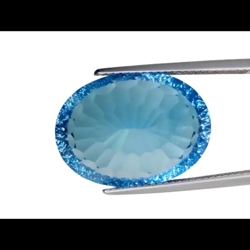 23.86CTS  Blue natural topaz oval fantasy loose gemstones "see video"