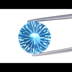 8.27 cts  Blue natural Topaz round concave cut loose gemstones "see video " !!!